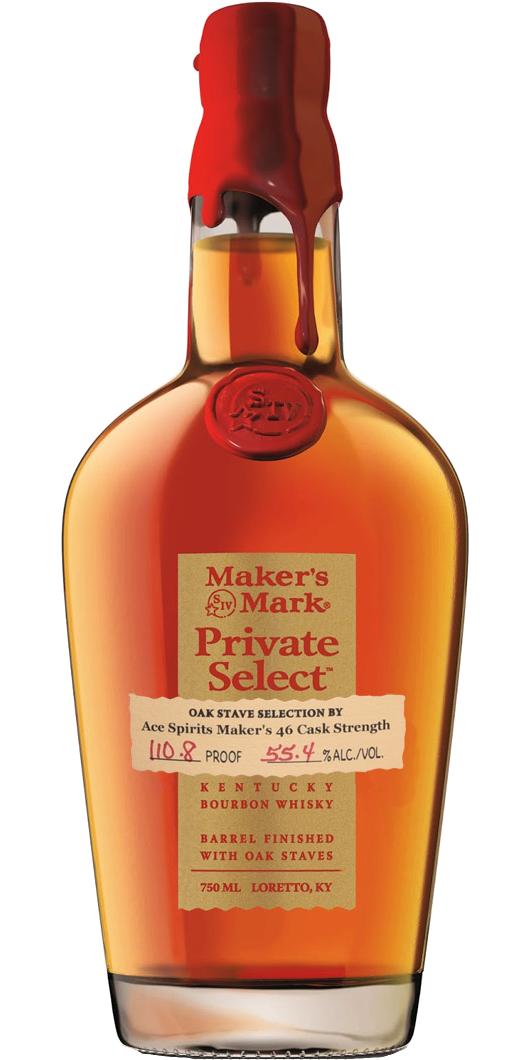 Maker's Mark Private Select Oak Stave Selection Ace Spirits Maker's 46 Cask Strength 55.4% 750ml