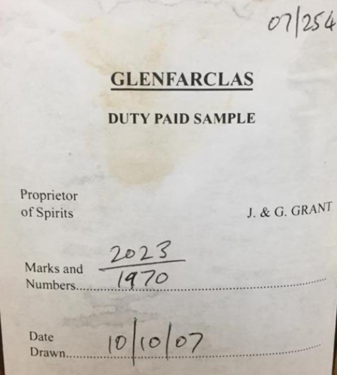 Glenfarclas 1970 Duty Paid Sample 2023 52.6% 500ml