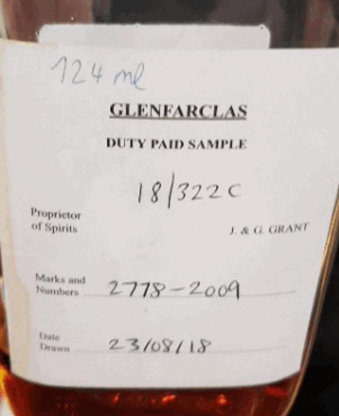 Glenfarclas 2009 Duty Paid Sample 2778 63.6% 500ml