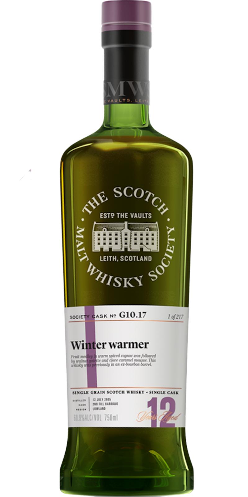 Strathclyde 2005 SMWS G10.17 Winter warmer 2nd Fill Barrique Coarse Grain Heavy Toast 60.9% 750ml