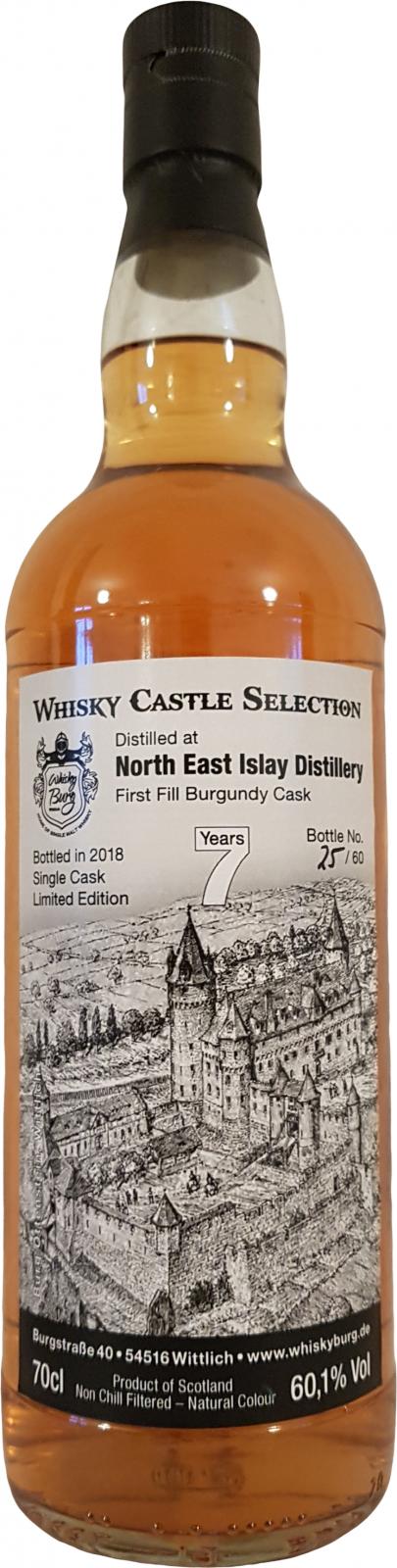 North East Islay Distillery 7yo WhBu Whisky Castle Selection First Fill Burgundy Cask 60.1% 700ml