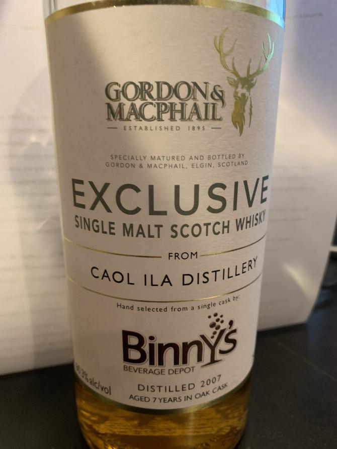 Caol Ila 2007 GM Exclusive Refill Bourbon 310227 Binny's 60.3% 750ml