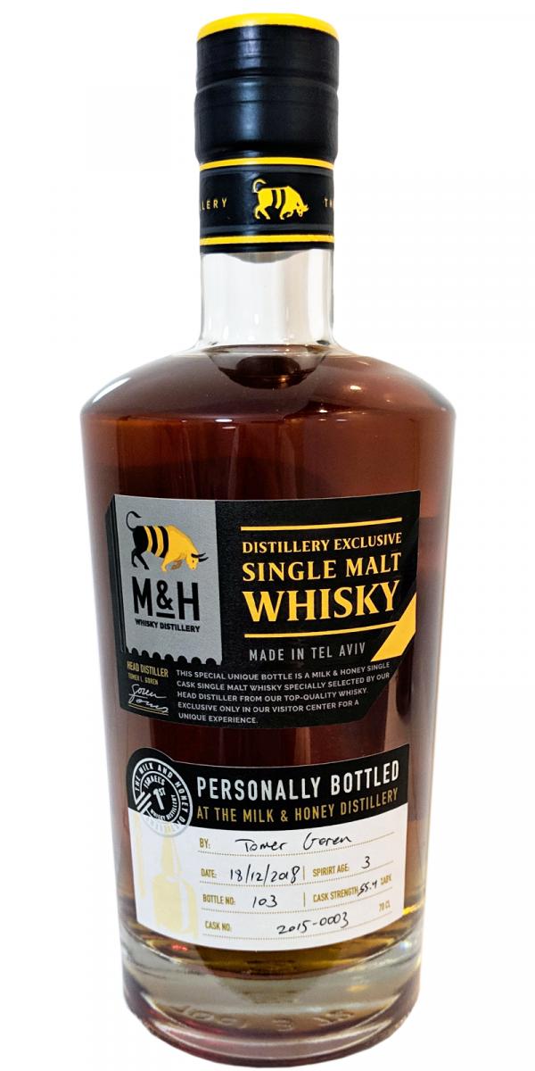 M&H 3yo Personally Bottled At The Distillery 2015-0003 55.4% 700ml