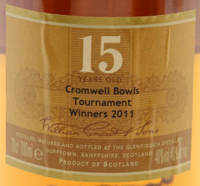 Glenfiddich 15yo Cromwell Bowls Tournament Winners 2011 40% 700ml