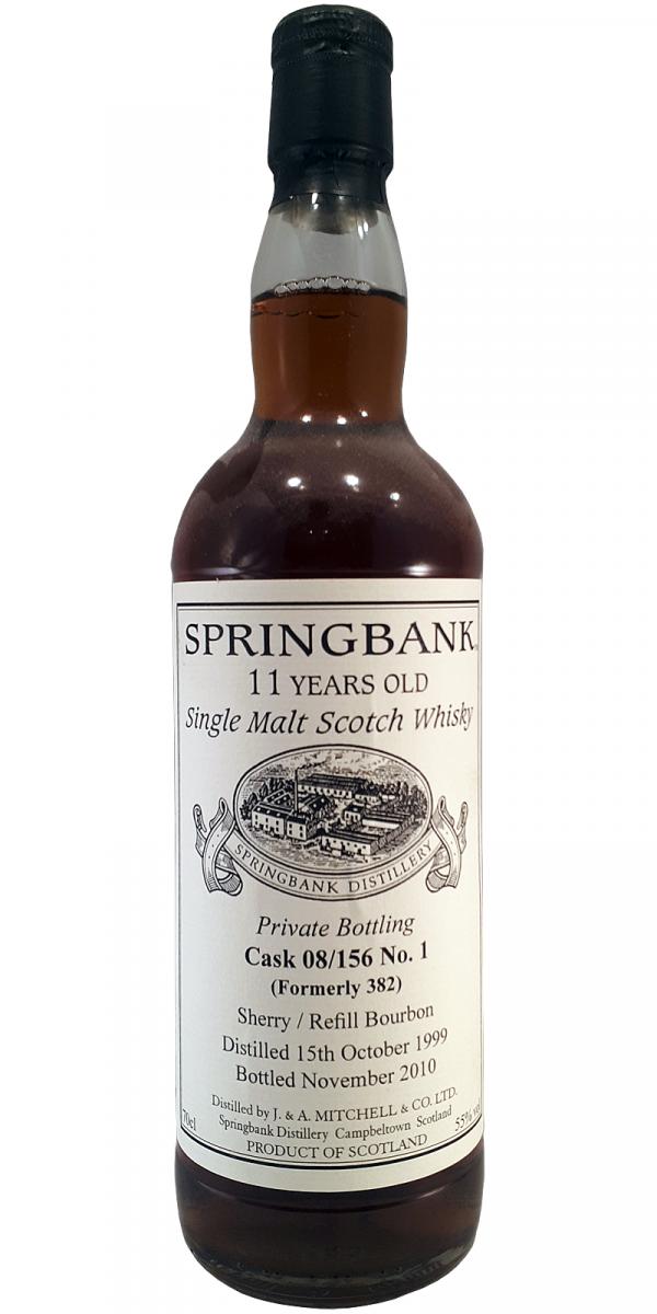 Springbank 1999 Private Bottling Sherry Refill Bourbon 08 156 No. 1 55% 700ml