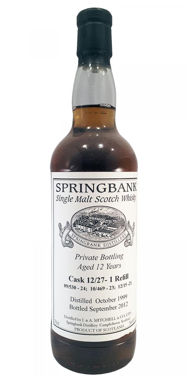 Springbank 1999 Private Bottling Refill 54.8% 700ml