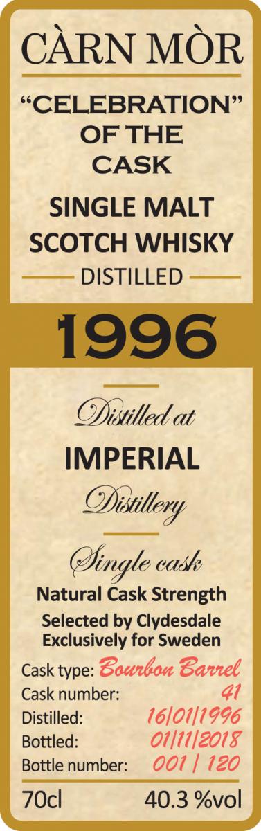 Imperial 1996 MMcK Bourbon Barrel #41 Clydesdale 40.3% 700ml