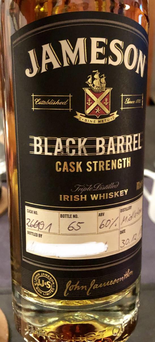 Jameson Black Barrel Cask Strength Hand Bottled at the Distillery 266191 60% 700ml