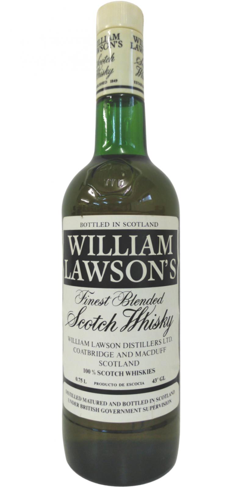 William Lawson's 12yo Finest Blended Scotch Whisky Martino & Rossi S.A. Barcelona 43% 750ml