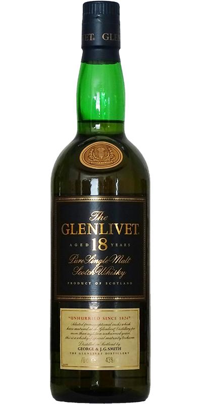 Glenlivet 18yo two-part label unhurried since 1824 43% 700ml