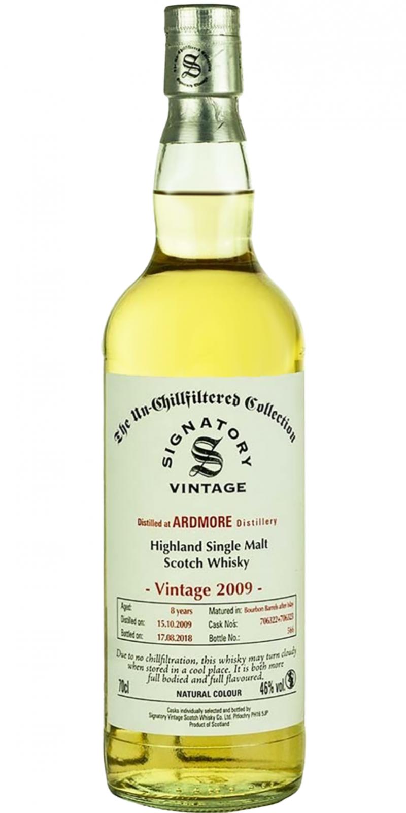 Ardmore 2009 SV The Un-Chillfiltered Collection Bourbon Barrels after Islay 706322 + 706323 46% 700ml