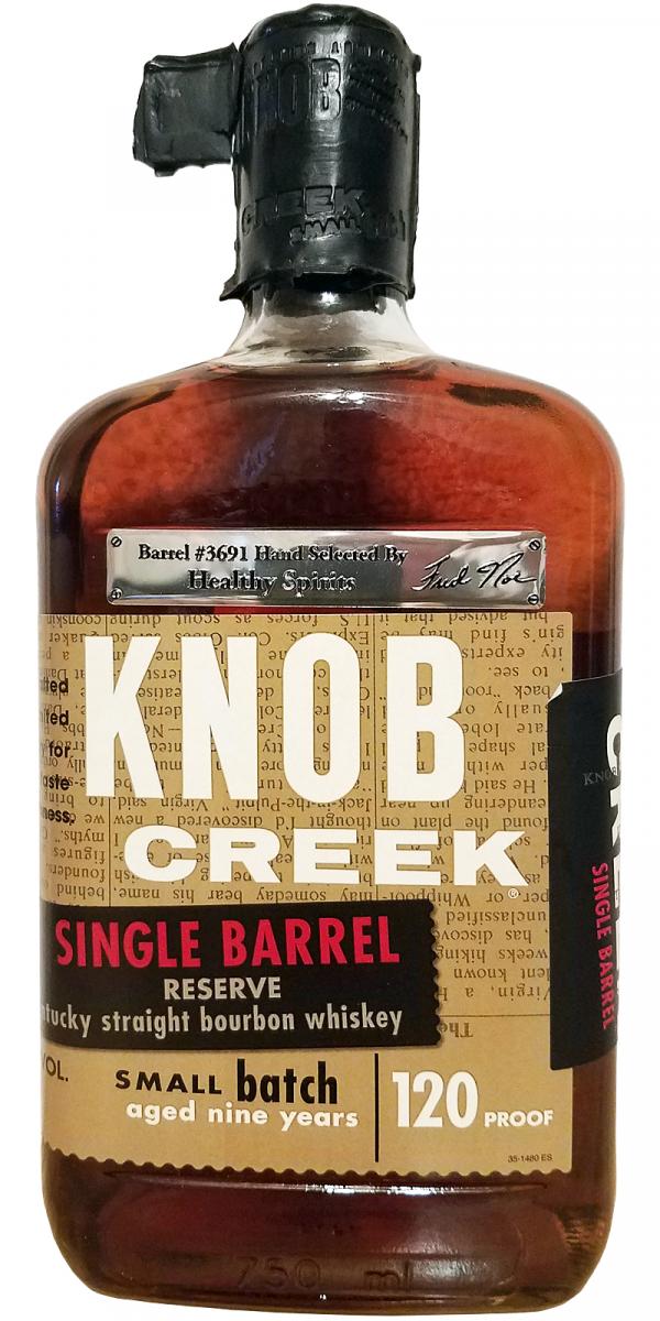 Knob Creek 9yo Single Barrel Reserve #3691 Healthy Spirits San Francisco 60% 750ml