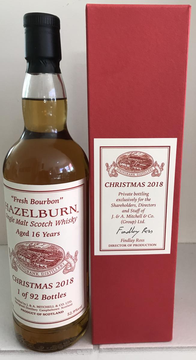 Hazelburn 16yo Fresh Bourbon 52.9% 700ml