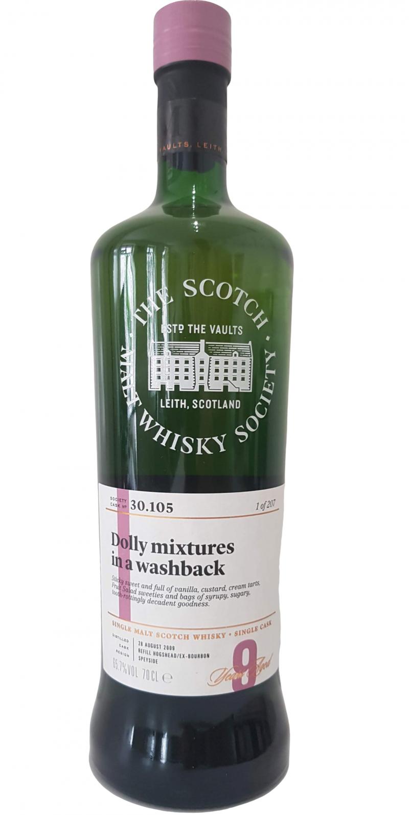 Glenrothes 2009 SMWS 30.105 Dolly mixtures in A washback Refill Ex-Bourbon Hogshead 65.7% 700ml