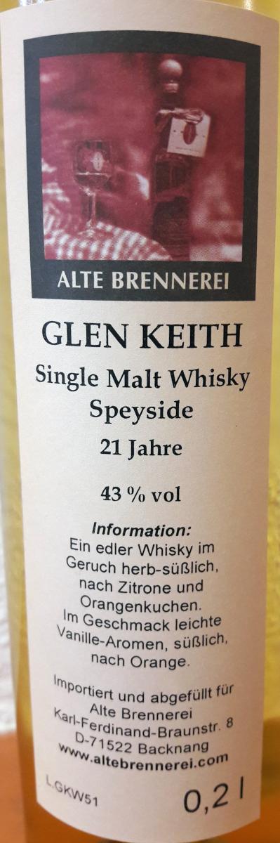 Glen Keith 21-year-old UD - Ratings and reviews - Whiskybase