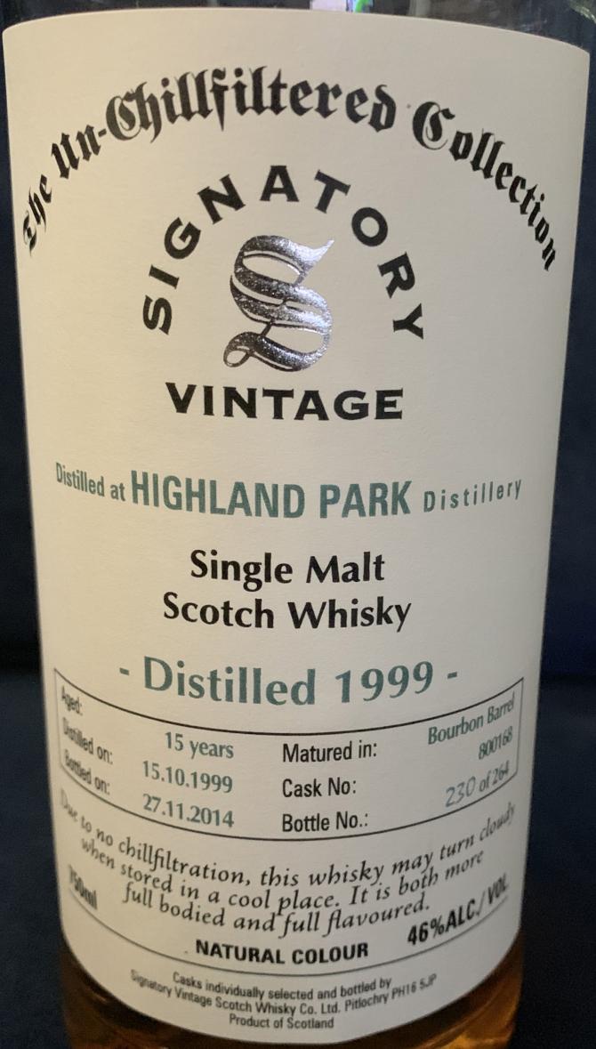 Highland Park 1999 SV Bourbon Barrel #800168 Total Beverage Solution 46% 750ml
