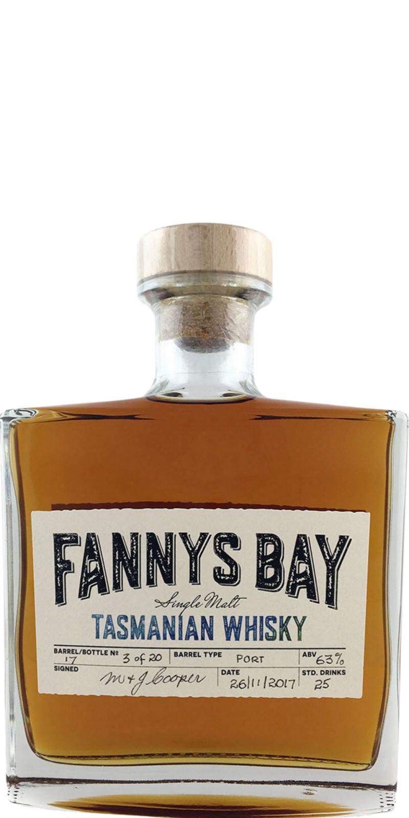 Fannys Bay Tasmanian Whisky Port 17 63% 500ml