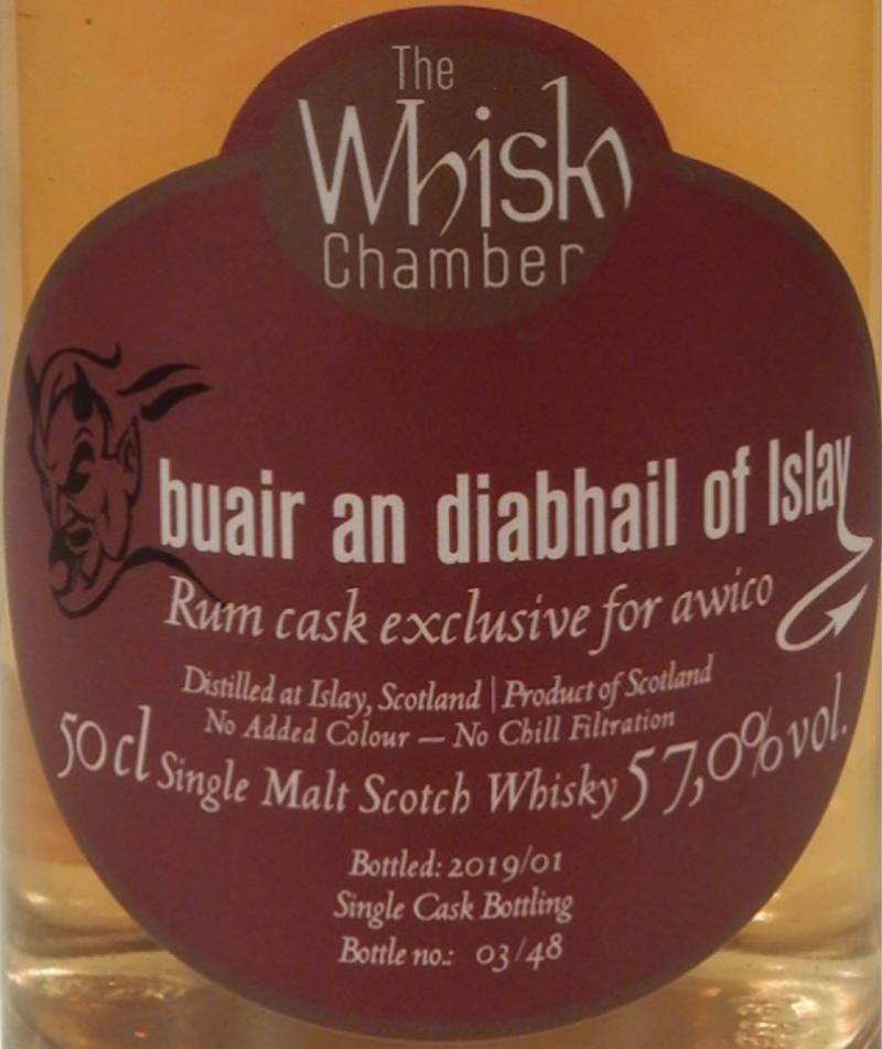buair an diabhail of Islay Rum cask exclusive for awico