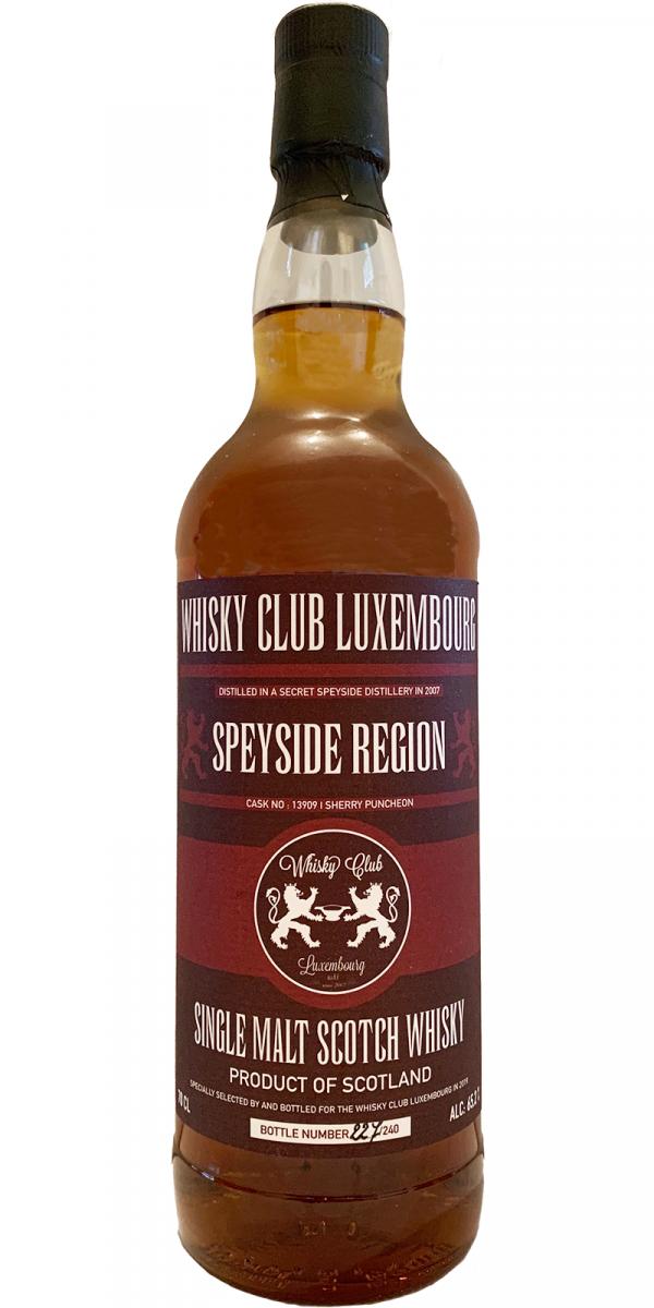 Secret Speyside Distillery 2007 BR Sherry Puncheon #13909 Whisky Club Luxembourg 65.2% 700ml