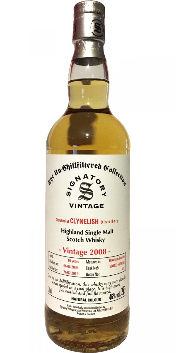 Clynelish 2008 SV The Un-Chillfiltered Collection Bourbon Barrels 800152 + 800153 46% 700ml