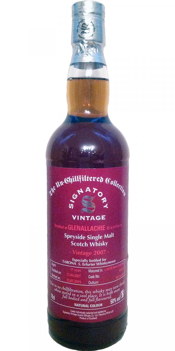 Glenallachie 2007 SV The Un-Chillfiltered Collection 1st Fill Sherry Hogshead #900174 Tarona 6. Erfurter Whiskymesse 50% 700ml