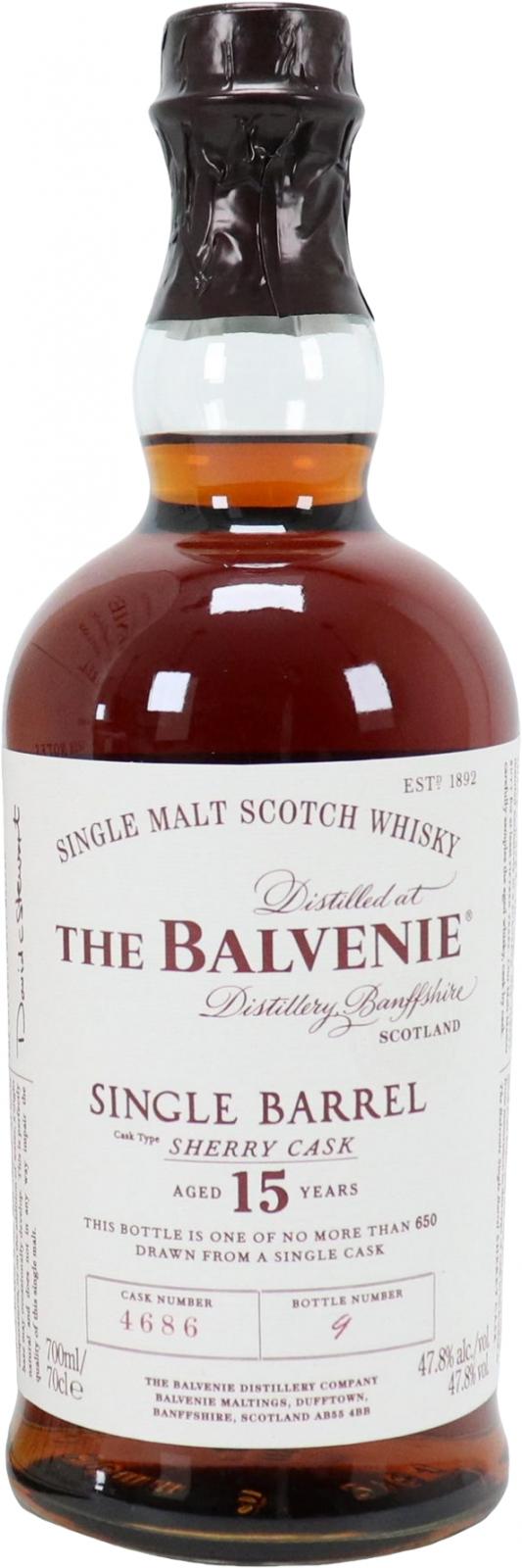 Balvenie 15yo Single Barrel Sherry Cask #4686 47.8% 700ml