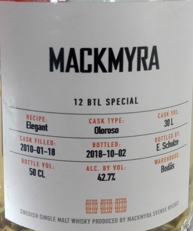 Mackmyra 2010 Oloroso 42.7% 500ml