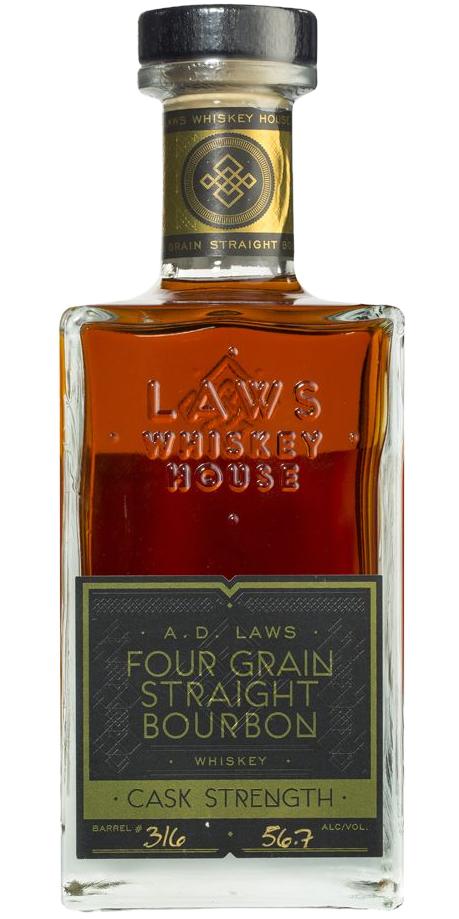 A. D. Laws Four Grain Straight Bourbon Cask Strength 316 56.7% 750ml