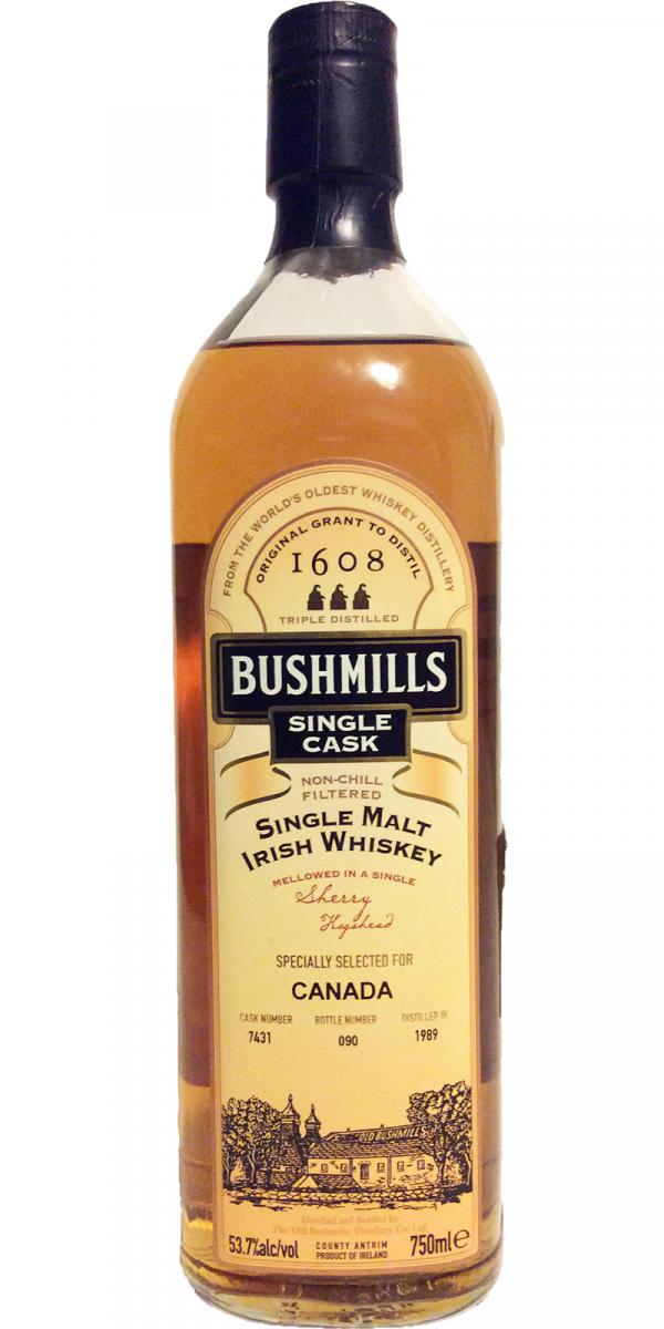 Bushmills 1989 Single Cask Sherry Hogshead #7431 53.7% 750ml