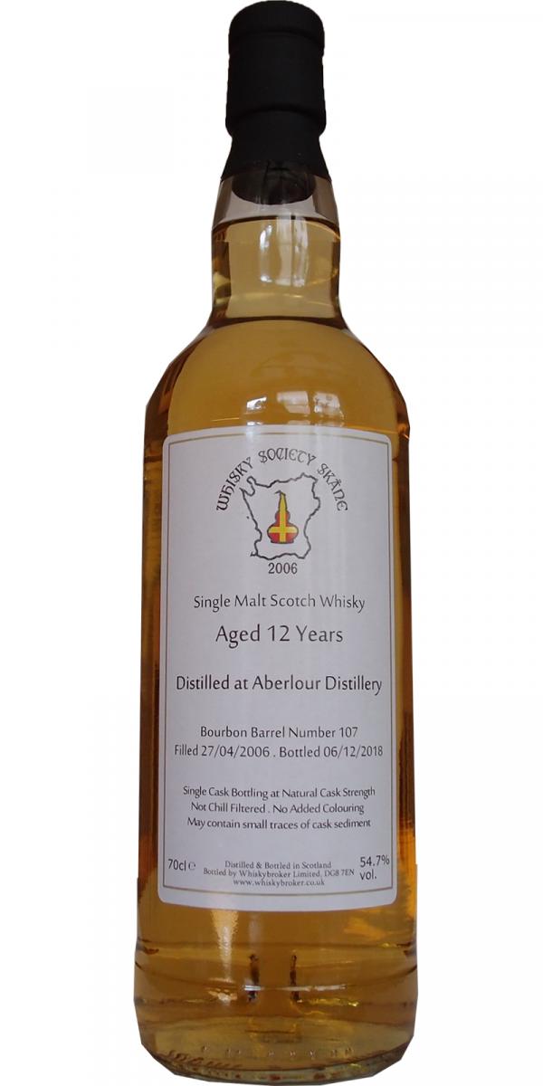 Aberlour 2006 WhB Whisky Society Skane Bourbon Barrel #107 54.7% 700ml