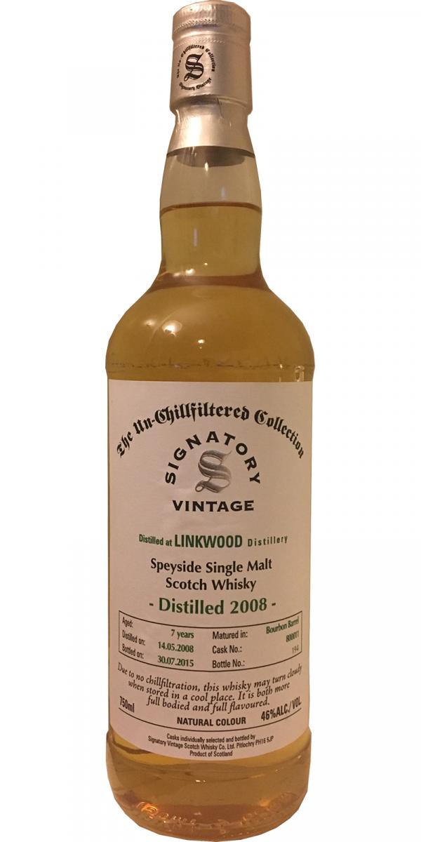 Linkwood 2008 SV The Un-Chillfiltered Collection Bourbon Barrel #800011 46% 750ml