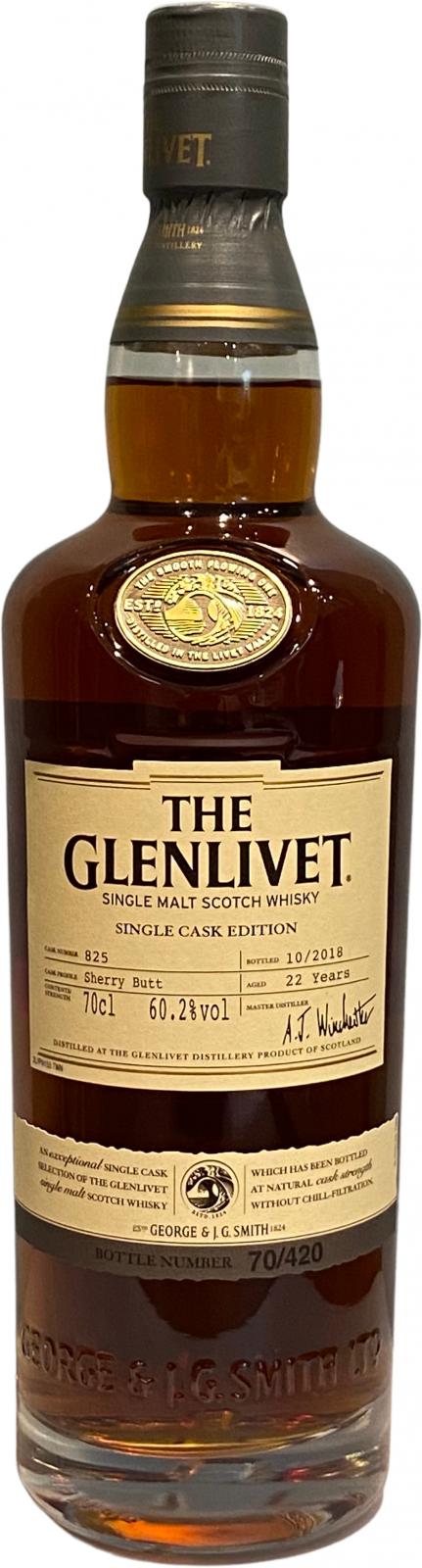 Glenlivet 22yo Single Cask Edition Sherry Butt #825 60.2% 700ml