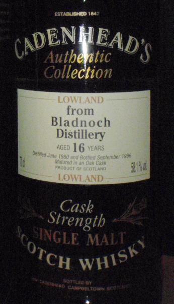 Bladnoch 1980 CA Authentic Collection Oak 58.1% 700ml