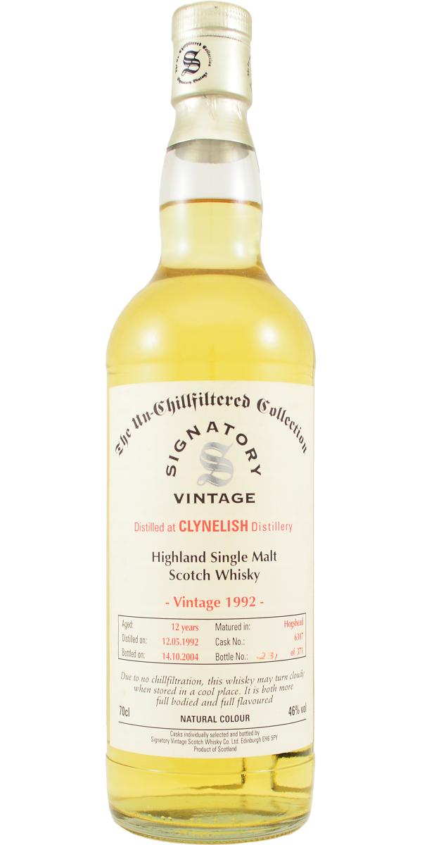 Clynelish 1992 SV The Un-Chillfiltered Collection #6307 46% 700ml