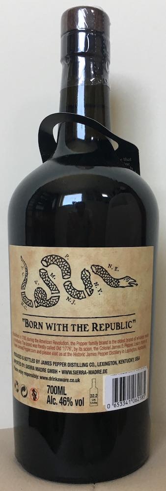 James E. Pepper - reviews 1776 and Whiskey - Ratings Rye Whiskybase Straight