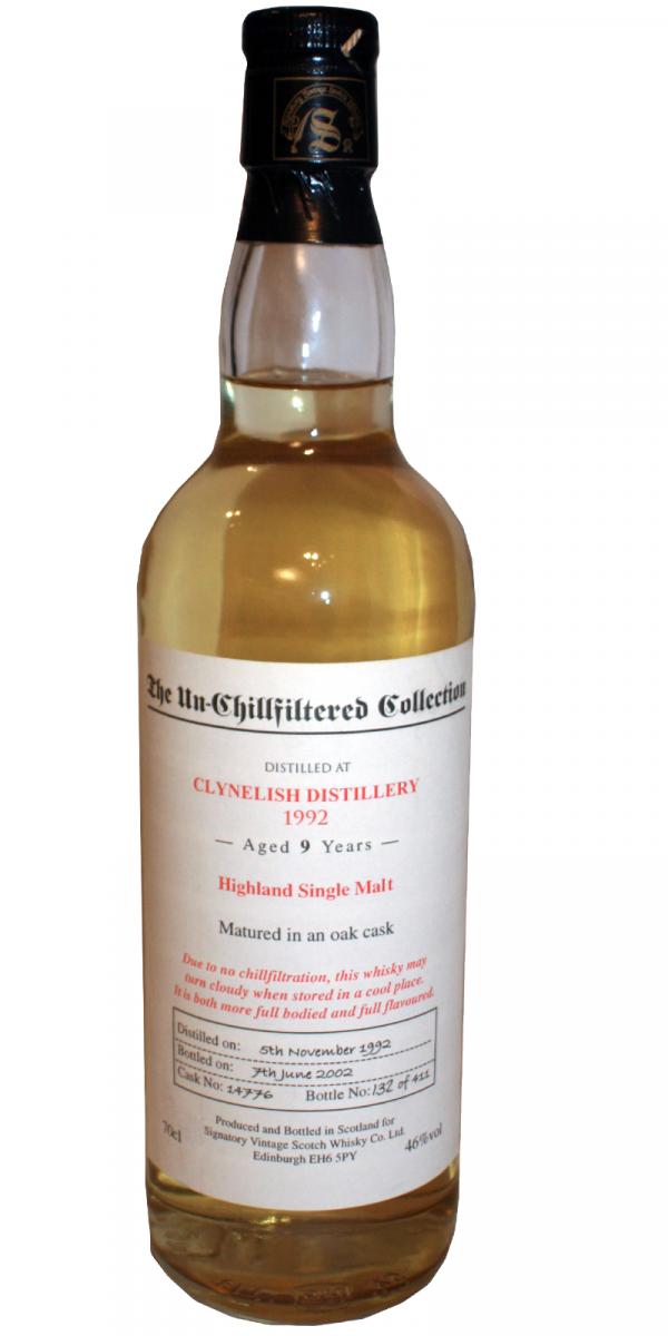 Clynelish 1992 SV The Un-Chillfiltered Collection Oak Cask #14776 46% 700ml