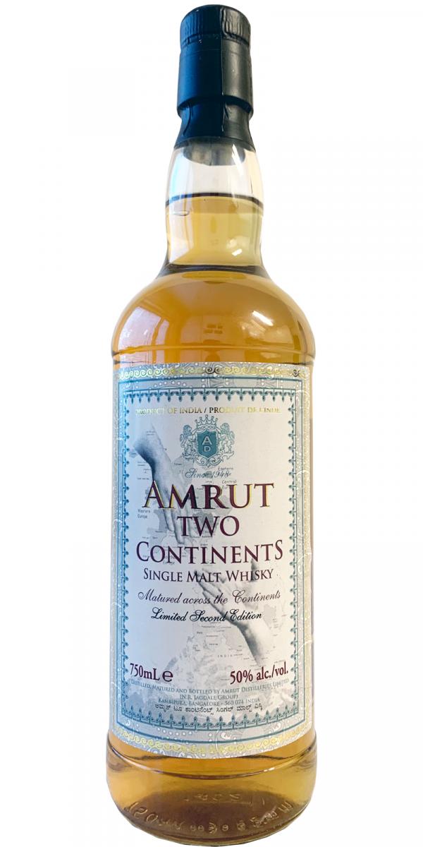 Amrut Two Continents 2nd Edition Refill Bourbon Barrels Batch 01 50% 750ml
