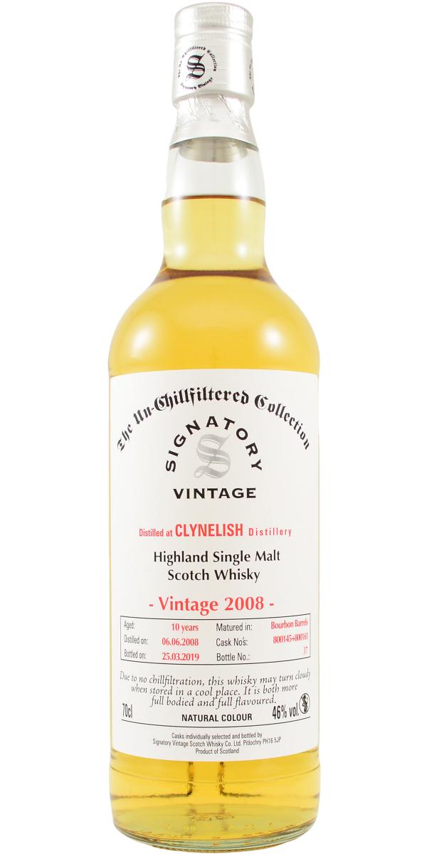 Clynelish 2008 SV The Un-Chillfiltered Collection Bourbon Barrels 800145 + 800161 46% 700ml