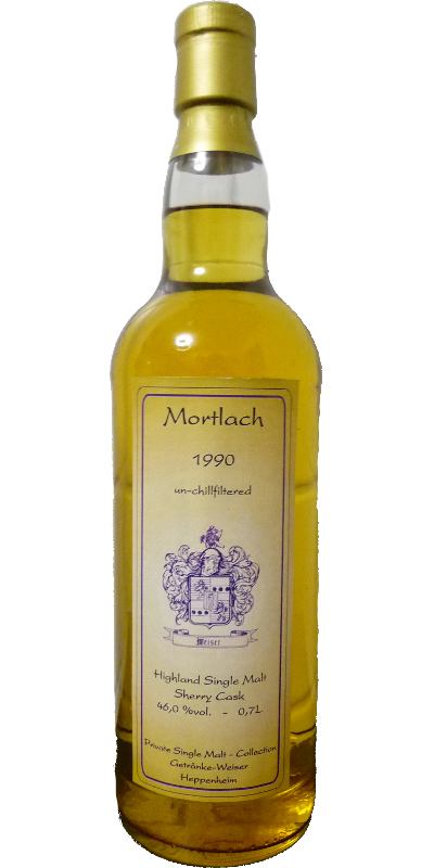Mortlach 1990 GW Private Collection Refill Sherry Cask 46% 700ml