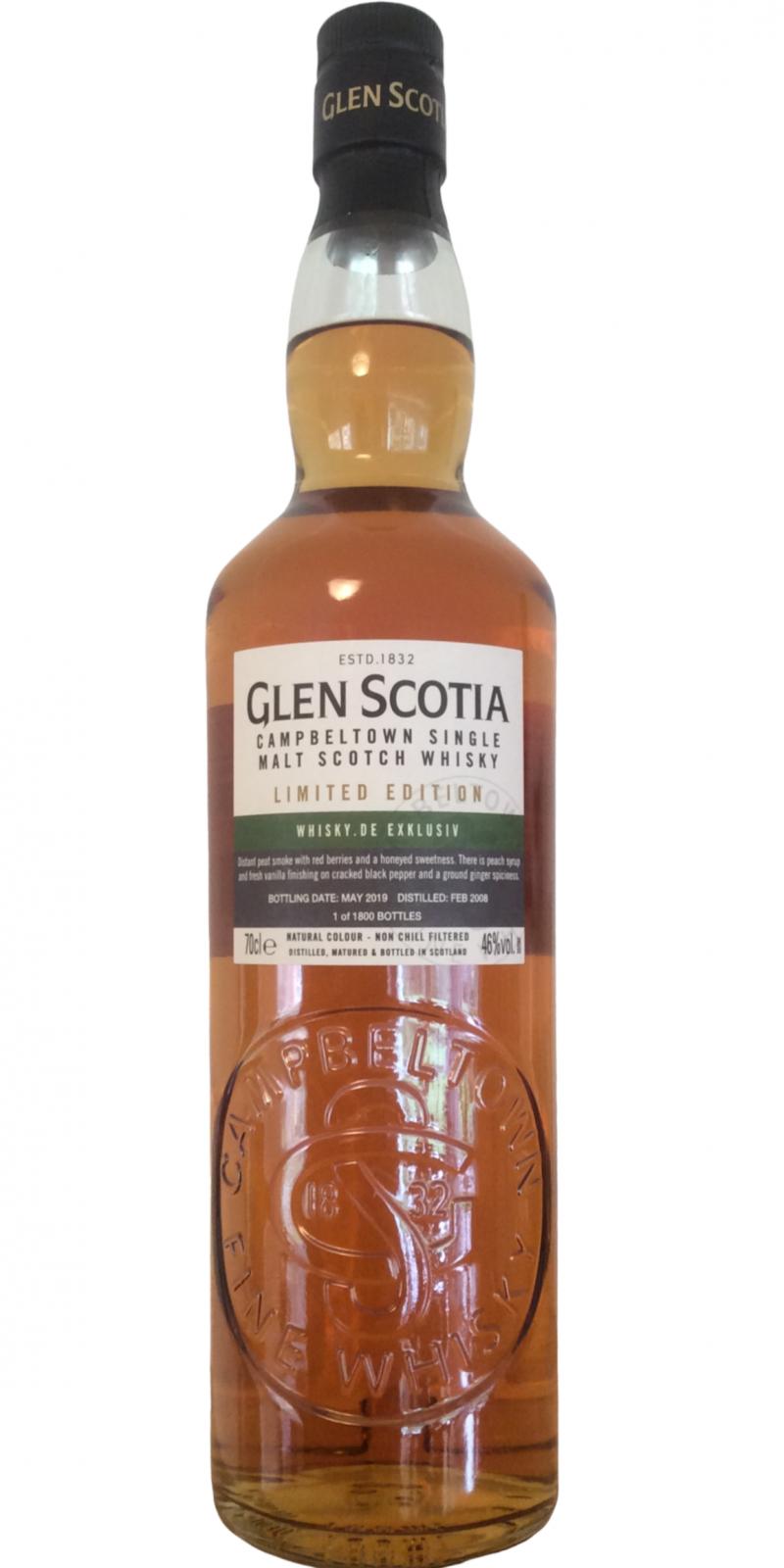Glen Scotia 2008 Limited Edition Ruby Port Cask Finished whisky.de Exklusiv 46% 700ml