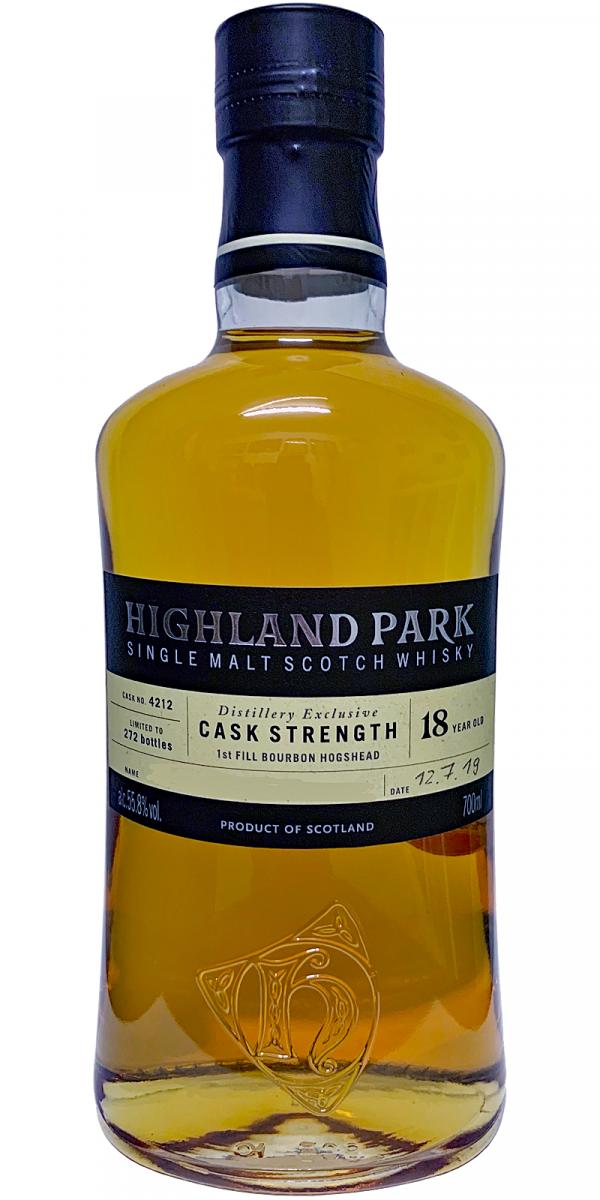 Highland Park 18yo Distillery Exclusive 1st Fill Bourbon Hogshead #4212 55.8% 700ml