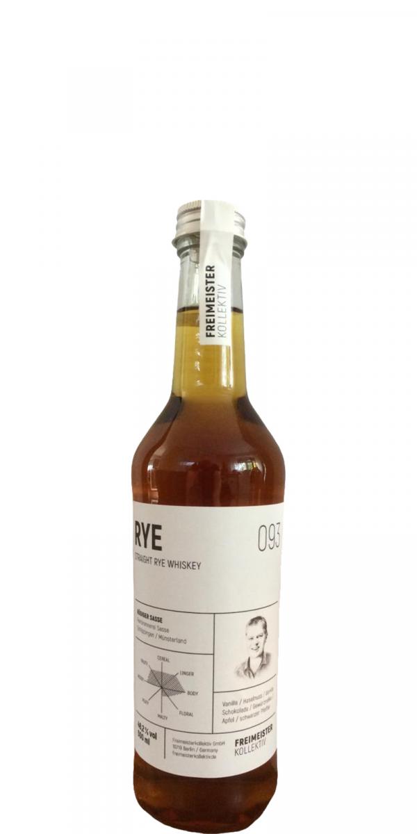 Rye 093 Straight Rye Whisky White oak medium toasted 48.2% 500ml