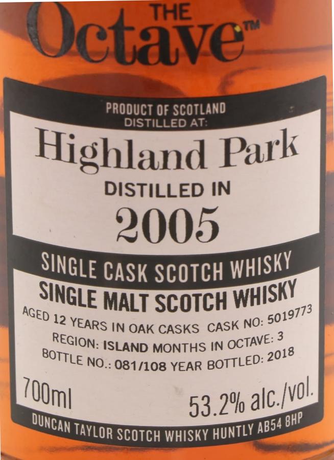 Highland Park 2005 DT Sherry Octave Finish #5019773 53.2% 700ml
