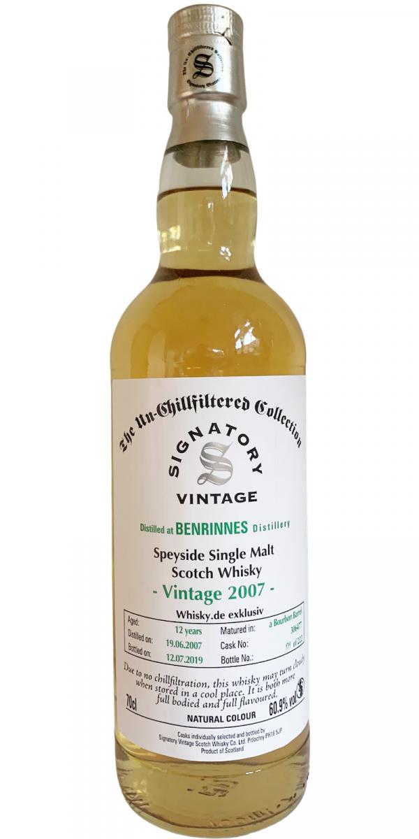 Benrinnes 2007 SV The Un-Chillfiltered Collection Bourbon Barrel #306477 whisky.de exclusive 60.9% 700ml