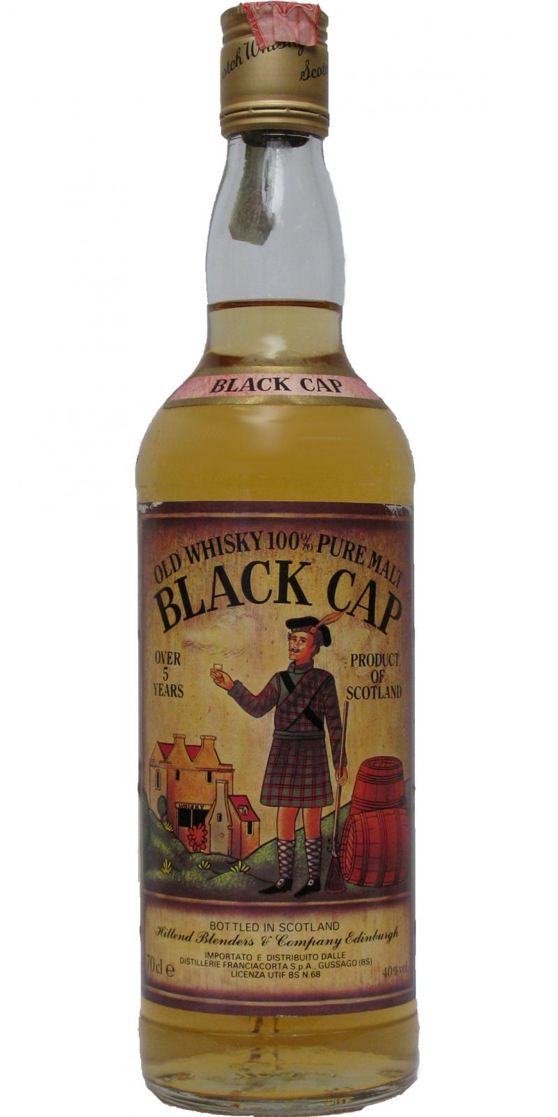 Black Cap 5yo Old Whisky 100% Pure Malt Franciacorta S.p.A 40% 700ml