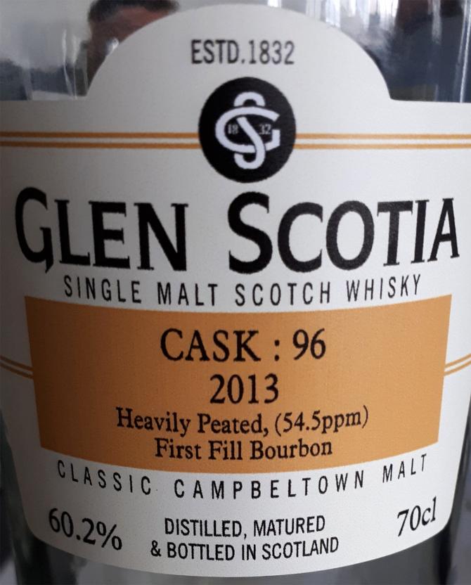 Glen Scotia 2013 Heavily Peated First Fill Bourbon Cask #96 60.2% 700ml