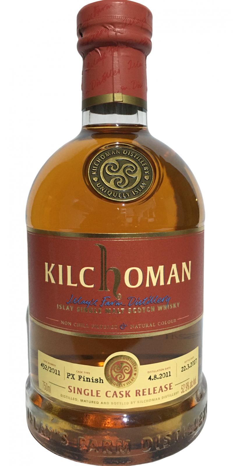 Kilchoman 2011 Single Cask Release Pedro Ximenez Finish #452 Argentina Whisky Museum Exclusive 52.9% 750ml