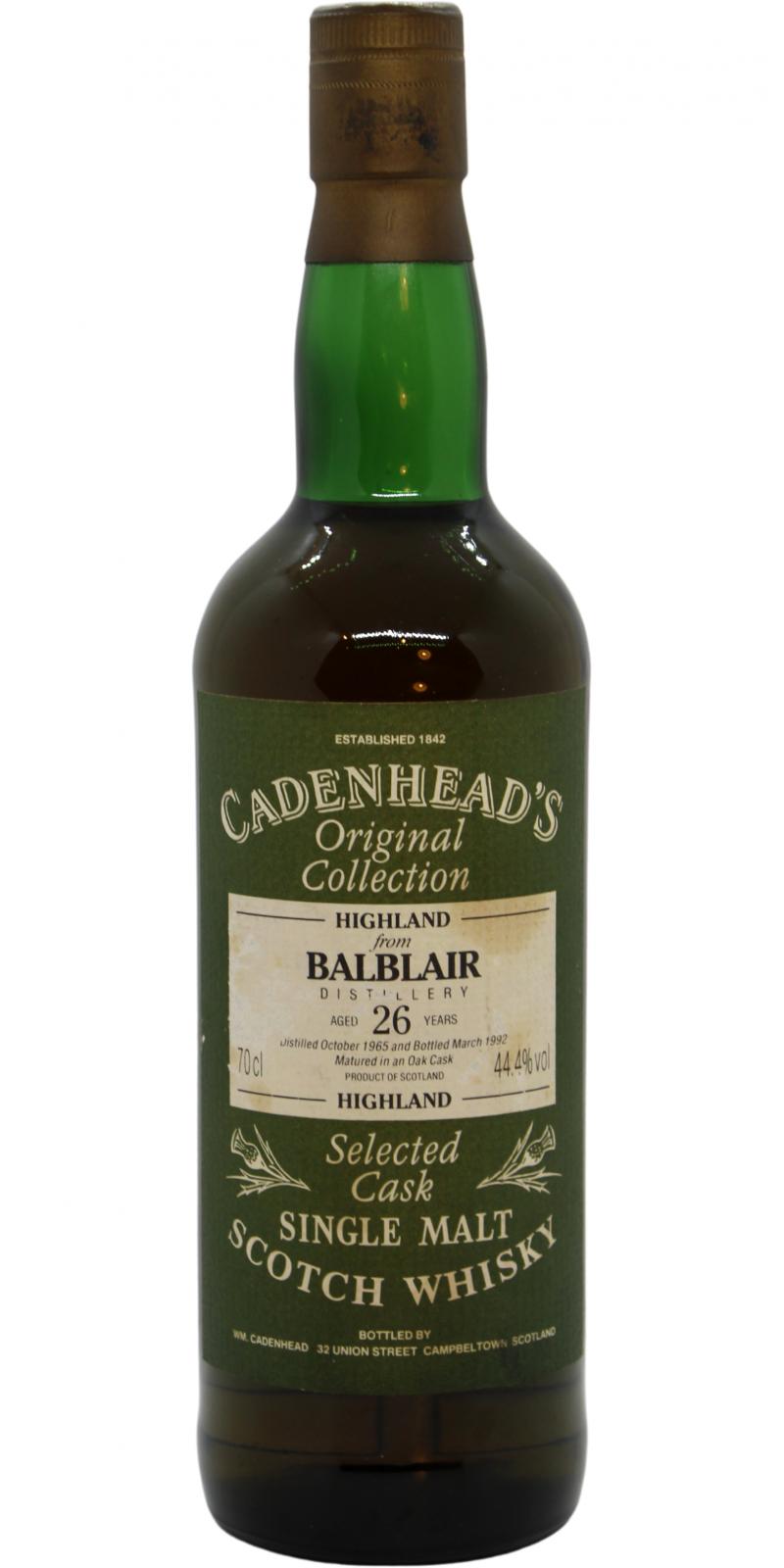 Balblair 1965 CA Original Collection Oak Cask 44.4% 700ml