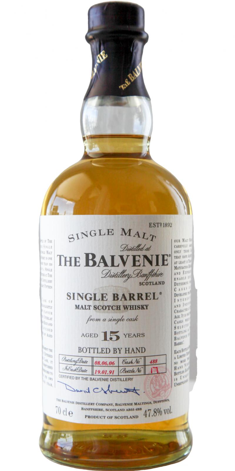 Balvenie 15yo Single Barrel #488 47.8% 700ml