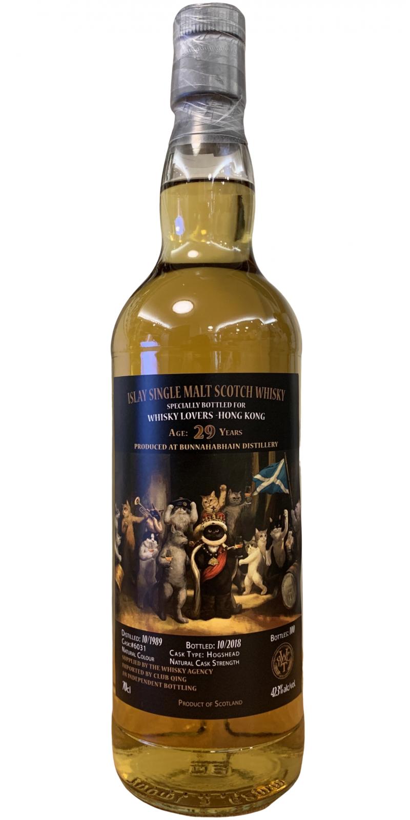 Bunnahabhain 1989 TWA Specially Bottled for Whisky Lovers Hong Kong #6031 42.3% 700ml